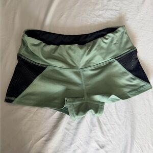 Women's Green and Black Athletic Shorts